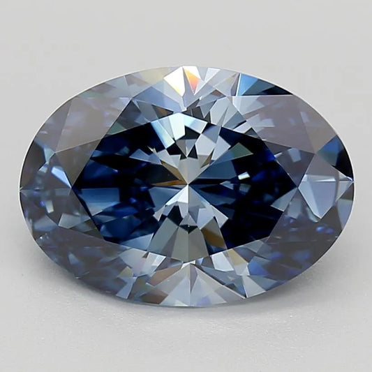 3.18ct Oval Lab Grown Diamond (Colour Fancy Deep Blue, Clarity VS1, IGI Certified)
