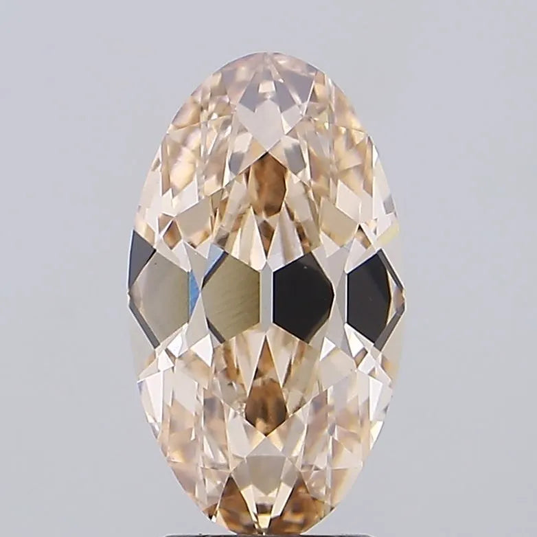 3.18ct Oval Lab Grown Diamond (Colour Fancy Light Brown, Clarity VVS2, IGI Certified)