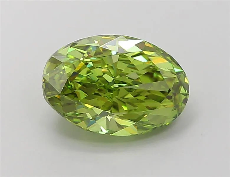 3.18ct Oval Lab Grown Diamond (Colour Fancy Vivid Green, Clarity VS1, IGI Certified)