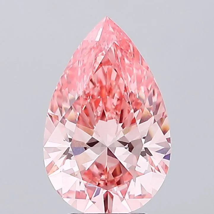 3.18ct Pear Lab Grown Diamond (Colour Fancy Vivid Pink, Clarity VVS2, IGI Certified)