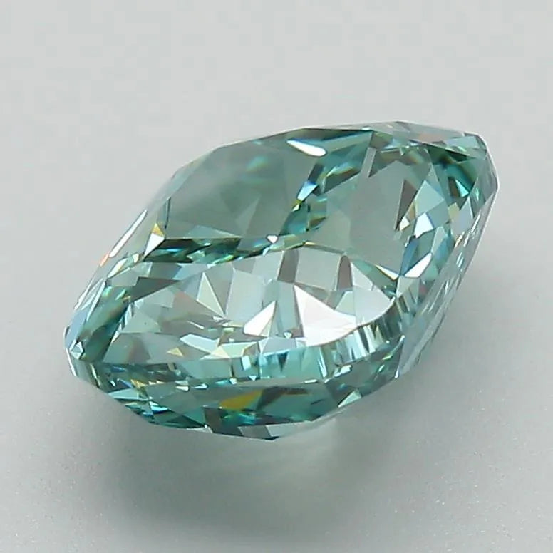 3.19ct Cushion brilliant Lab Grown Diamond (Colour Fancy Vivid Green, Clarity VS1, IGI Certified)