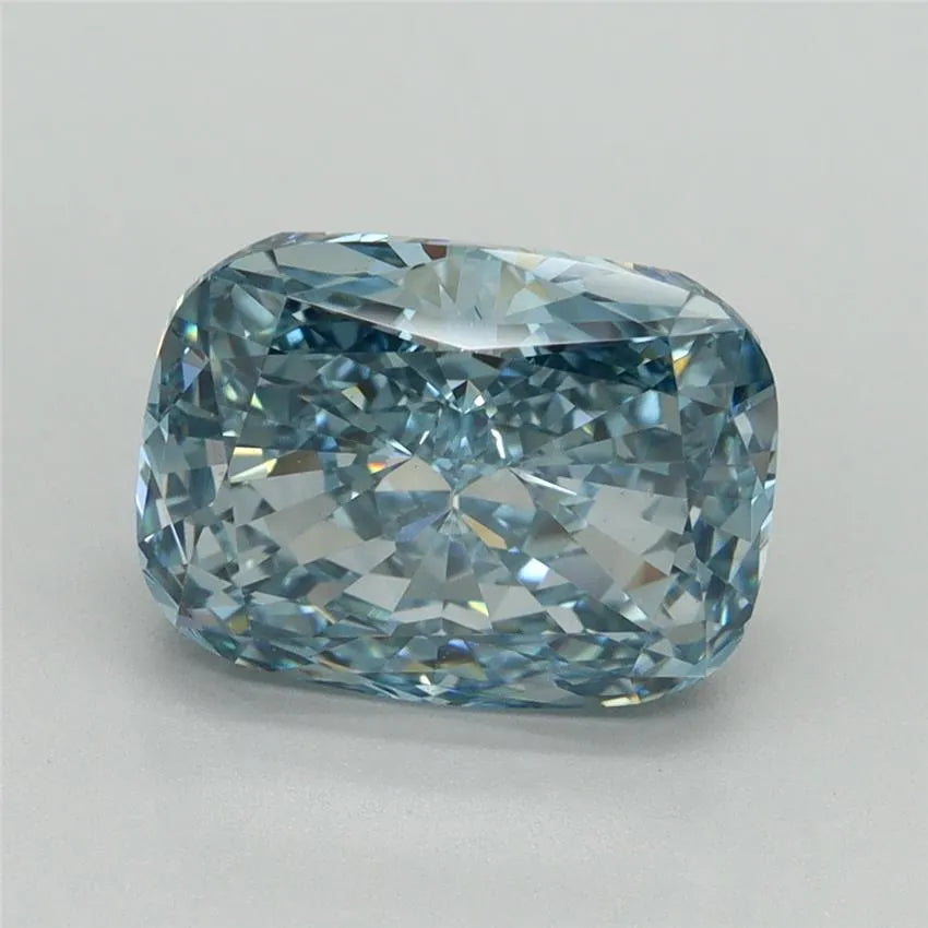 3.19ct Cushion modified Lab Grown Diamond (Colour Fancy Vivid Blue, Clarity VS1, IGI Certified)