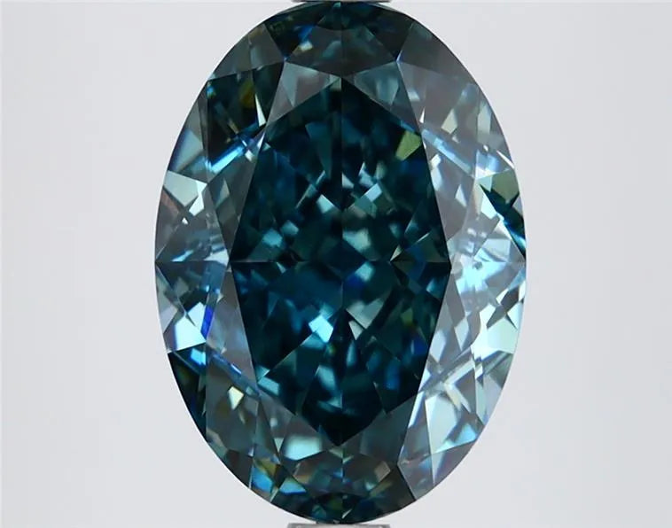 3.19ct Oval Lab Grown Diamond (Colour Fancy Vivid Green, Clarity VVS2, IGI Certified)