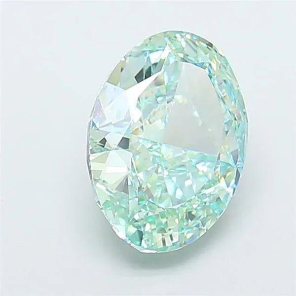 3.20ct Oval Lab Grown Diamond (Colour Fancy Vivid Green, Clarity VVS1, IGI Certified)