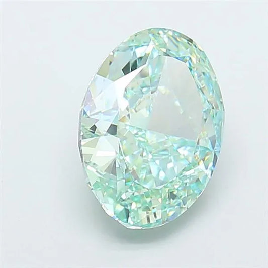 3.20ct Oval Lab Grown Diamond (Colour Fancy Vivid Green, Clarity VVS1, IGI Certified)