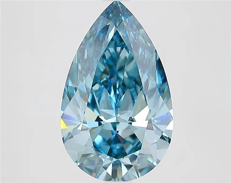 3.20ct Pear Lab Grown Diamond (Colour Fancy Vivid Blue, Clarity VS1, IGI Certified)