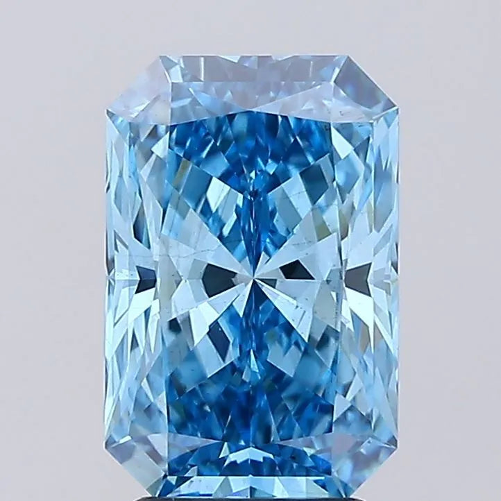 3.20ct Radiant Lab Grown Diamond (Colour Fancy Vivid Blue, Clarity VS2, IGI Certified)