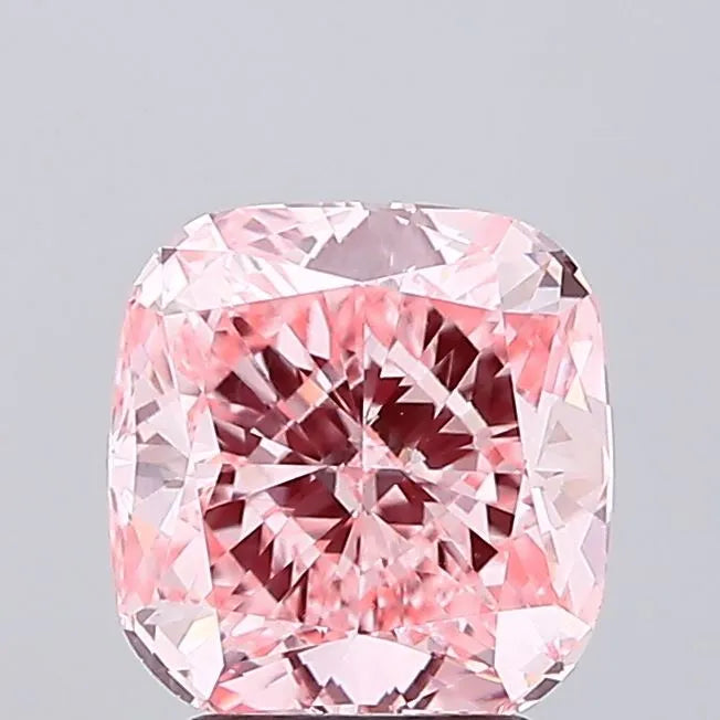 3.21ct Cushion modified Lab Grown Diamond (Colour Fancy Vivid Pink, Clarity VVS2, IGI Certified)