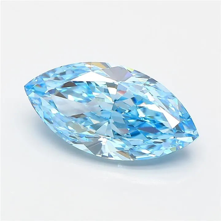 3.21ct Marquise Lab Grown Diamond (Colour Fancy Vivid Blue, Clarity VVS2, IGI Certified)