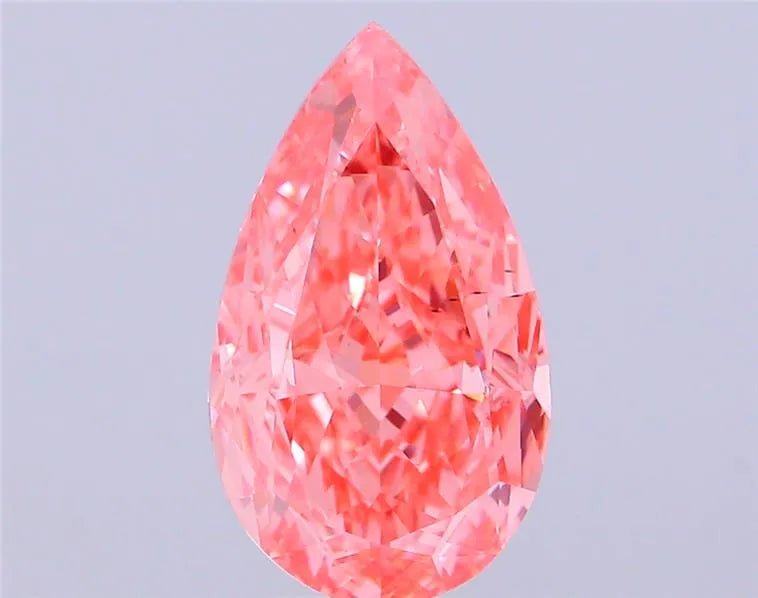 3.21ct Pear Lab Grown Diamond (Colour Fancy Vivid Pink, Clarity VS2, IGI Certified)
