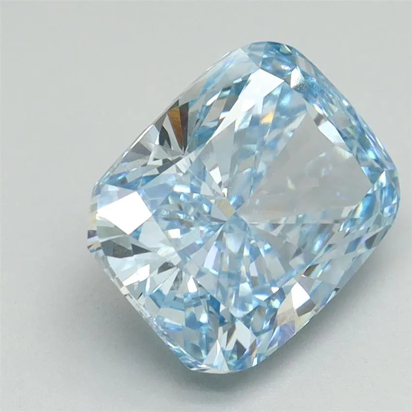 3.22ct Cushion brilliant Lab Grown Diamond (Colour Fancy Vivid Blue, Clarity VVS2, IGI Certified)