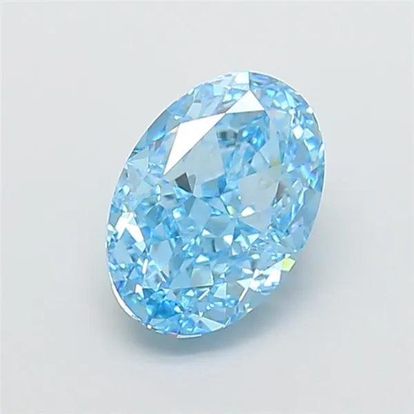 3.22ct Oval Lab Grown Diamond (Colour Fancy Vivid Blue, Clarity VVS2, IGI Certified)