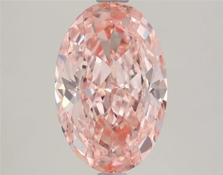 3.22ct Oval Lab Grown Diamond (Colour Fancy Vivid Pink, Clarity VVS2, IGI Certified)