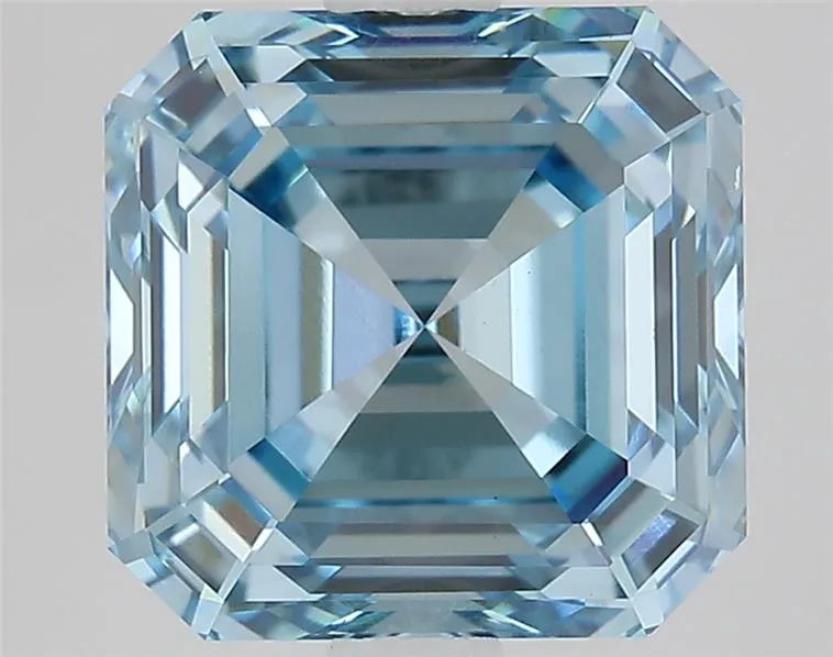 3.22ct Square emerald Lab Grown Diamond (Colour Fancy Vivid Blue, Clarity VVS2, IGI Certified)