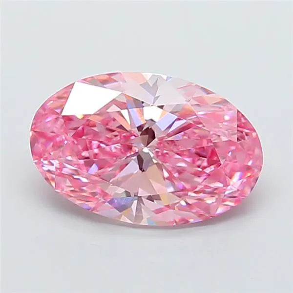 3.23ct Oval Lab Grown Diamond (Colour Fancy Vivid Pink, Clarity VS1, IGI Certified)
