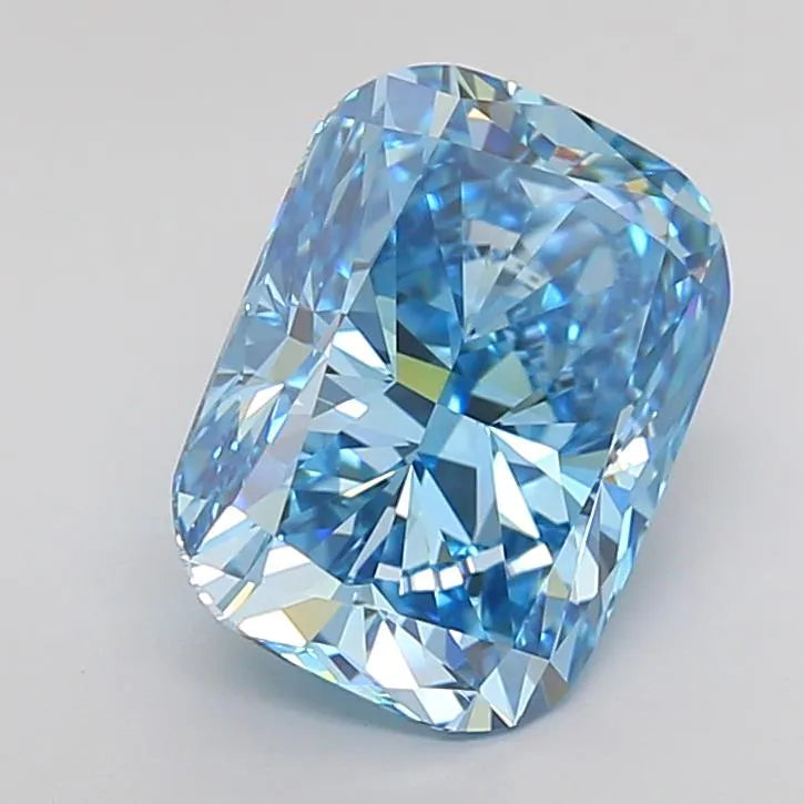 3.24ct Cushion modified Lab Grown Diamond (Colour Fancy Vivid Blue, Clarity VVS2, IGI Certified)