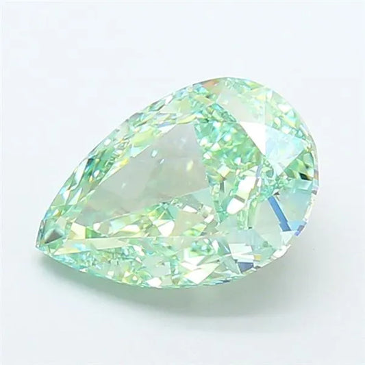 3.24ct Pear Lab Grown Diamond (Colour Fancy Vivid Green, Clarity VVS1, IGI Certified)