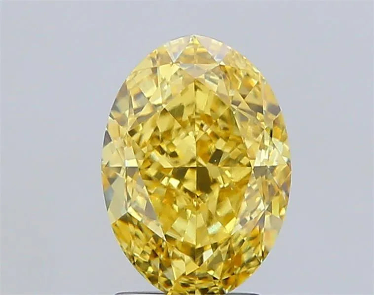 3.25ct Oval Lab Grown Diamond (Colour Fancy Intense Yellow, Clarity VVS2, IGI Certified)