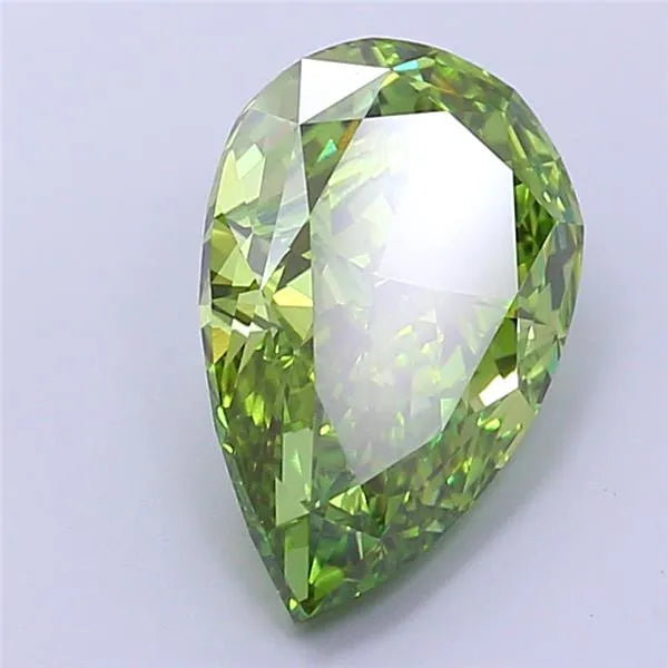 3.28ct Pear Lab Grown Diamond (Colour Fancy Vivid Green, Clarity VS1, IGI Certified)