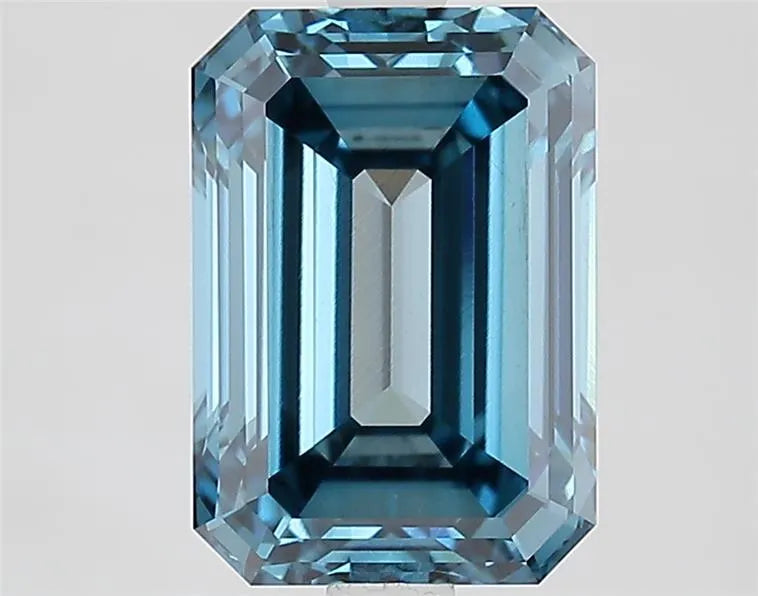 3.29ct Emerald Lab Grown Diamond (Colour Fancy Vivid Blue, Clarity VS1, IGI Certified)