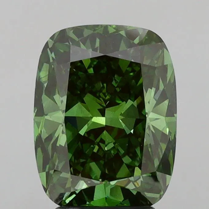 3.30ct Cushion modified Lab Grown Diamond (Colour Fancy Vivid Green, Clarity VS2, IGI Certified)