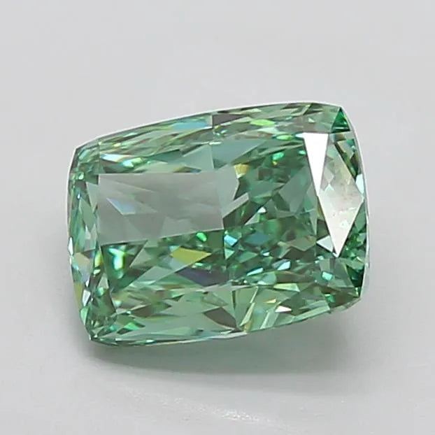 3.34ct Cushion modified Lab Grown Diamond (Colour Fancy Vivid Green, Clarity VVS2, IGI Certified)