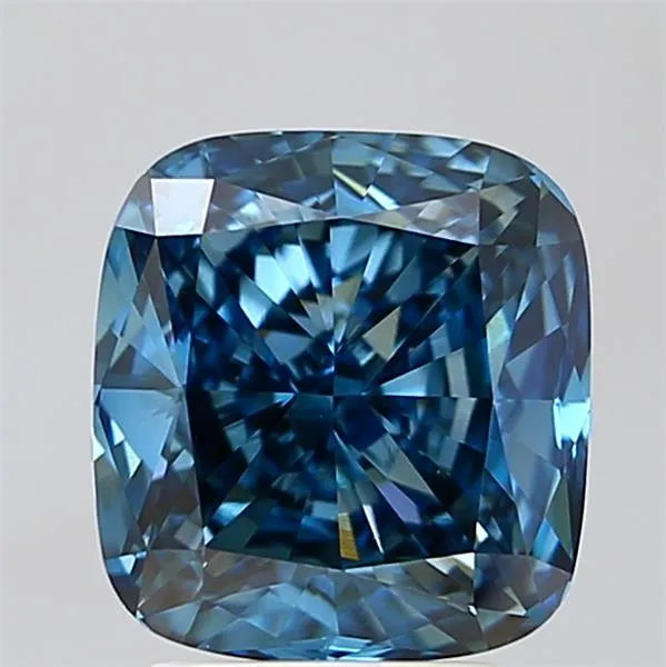 3.35ct Cushion modified Lab Grown Diamond (Colour Fancy Vivid Blue, Clarity VS2, IGI Certified)