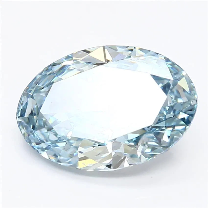 3.35ct Oval Lab Grown Diamond (Colour Fancy Vivid Blue, Clarity VS1, IGI Certified)