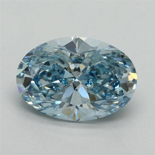 3.35ct Oval Lab Grown Diamond (Colour Fancy Vivid Blue, Clarity VVS2, IGI Certified)
