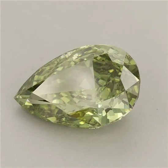 3.35ct Pear Lab Grown Diamond (Colour Fancy Vivid Green, Clarity VVS2, IGI Certified)