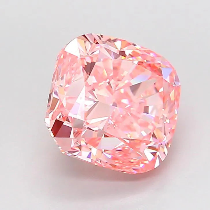 3.36ct Cushion brilliant Lab Grown Diamond (Colour Fancy Vivid Pink, Clarity VVS2, IGI Certified)