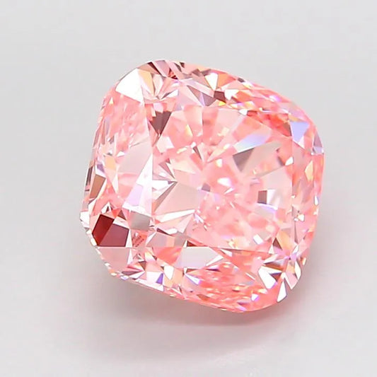 3.36ct Cushion brilliant Lab Grown Diamond (Colour Fancy Vivid Pink, Clarity VVS2, IGI Certified)