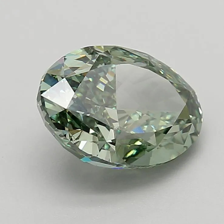 3.36ct Oval Lab Grown Diamond (Colour Fancy Vivid Green, Clarity VVS2, IGI Certified)