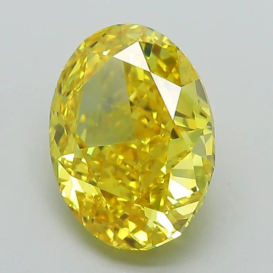 3.36ct Oval Lab Grown Diamond (Colour Fancy Vivid Yellow, Clarity VVS1, IGI Certified)