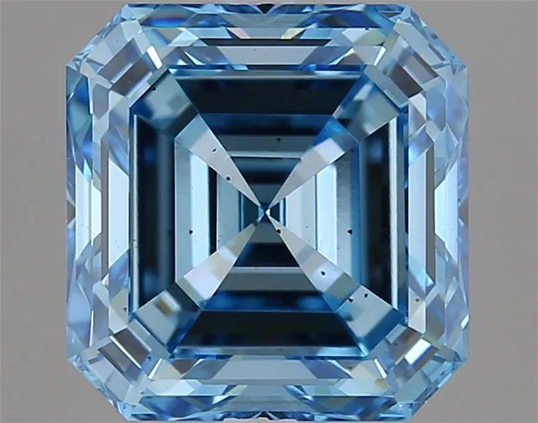 3.36ct Square emerald Lab Grown Diamond (Colour Fancy Vivid Blue, Clarity VS2, IGI Certified)