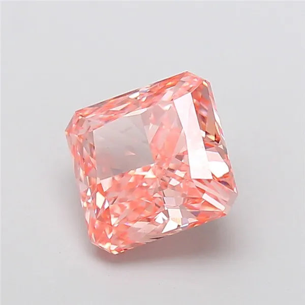 3.37ct Square radiant Lab Grown Diamond (Colour Fancy Vivid Pink, Clarity VS1, IGI Certified)