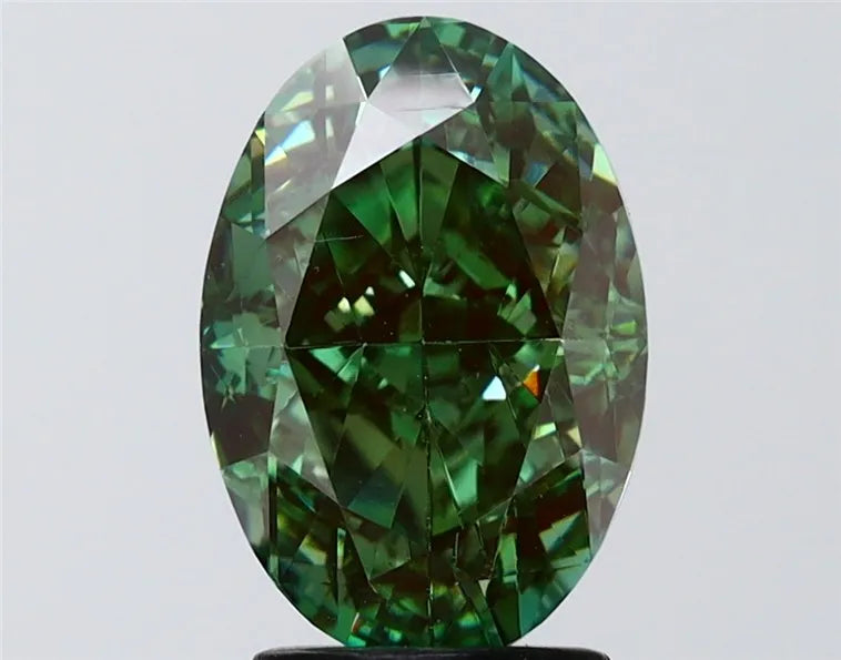 3.38ct Oval Lab Grown Diamond (Colour Fancy Vivid Green, Clarity VS1, IGI Certified)