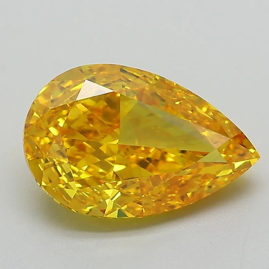 3.38ct Pear Lab Grown Diamond (Colour Fancy Vivid Yellow, Clarity VVS1, IGI Certified)
