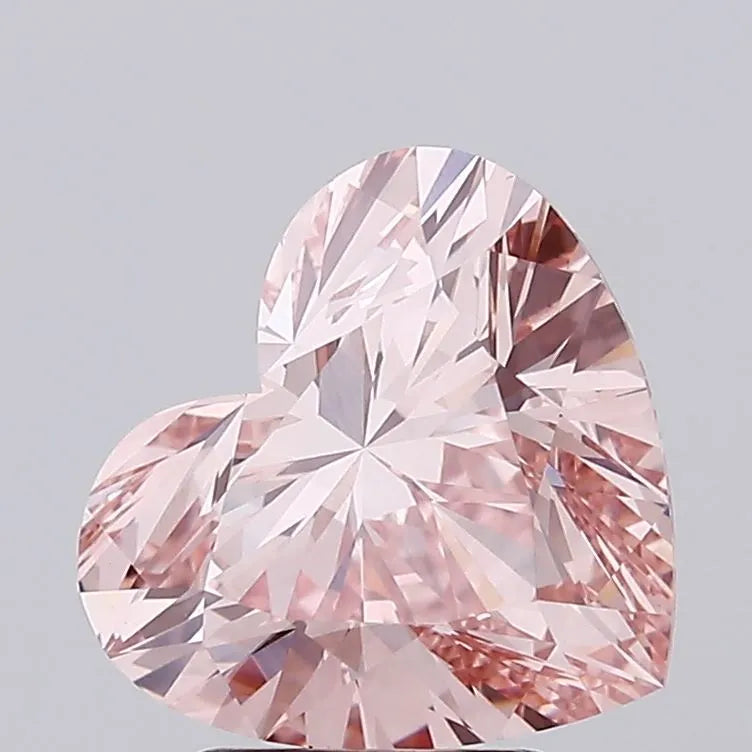3.39ct Heart Lab Grown Diamond (Colour Fancy Intense Brown Pink, Clarity VVS2, IGI Certified)