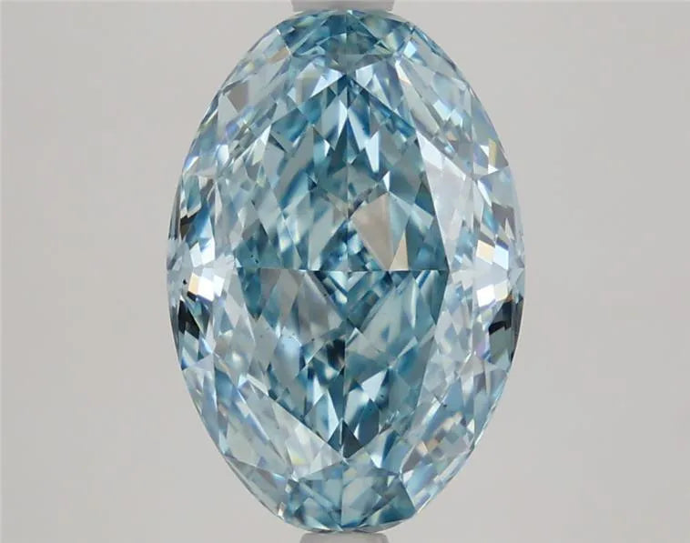 3.40ct Oval Lab Grown Diamond (Colour Fancy Vivid Blue, Clarity VS2, IGI Certified)