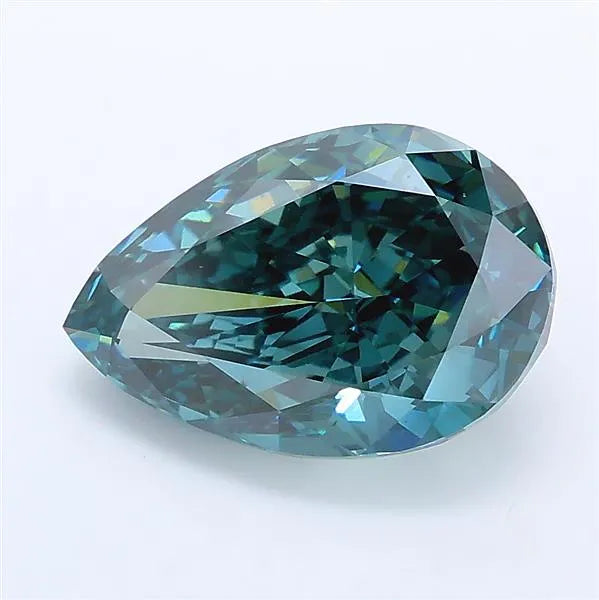 3.40ct Pear Lab Grown Diamond (Colour Fancy Deep Blueish Green, Clarity VVS2, IGI Certified)