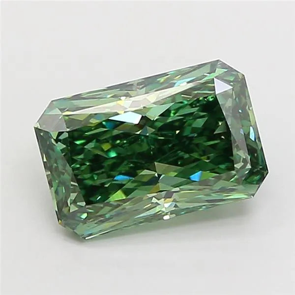 3.40ct Radiant Lab Grown Diamond (Colour Fancy Vivid Green, Clarity VS1, IGI Certified)