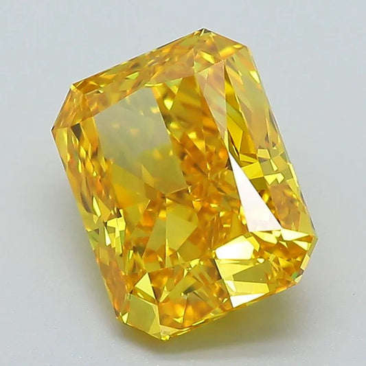 3.41ct Radiant Lab Grown Diamond (Colour Fancy Vivid Yellow, Clarity VVS2, IGI Certified)