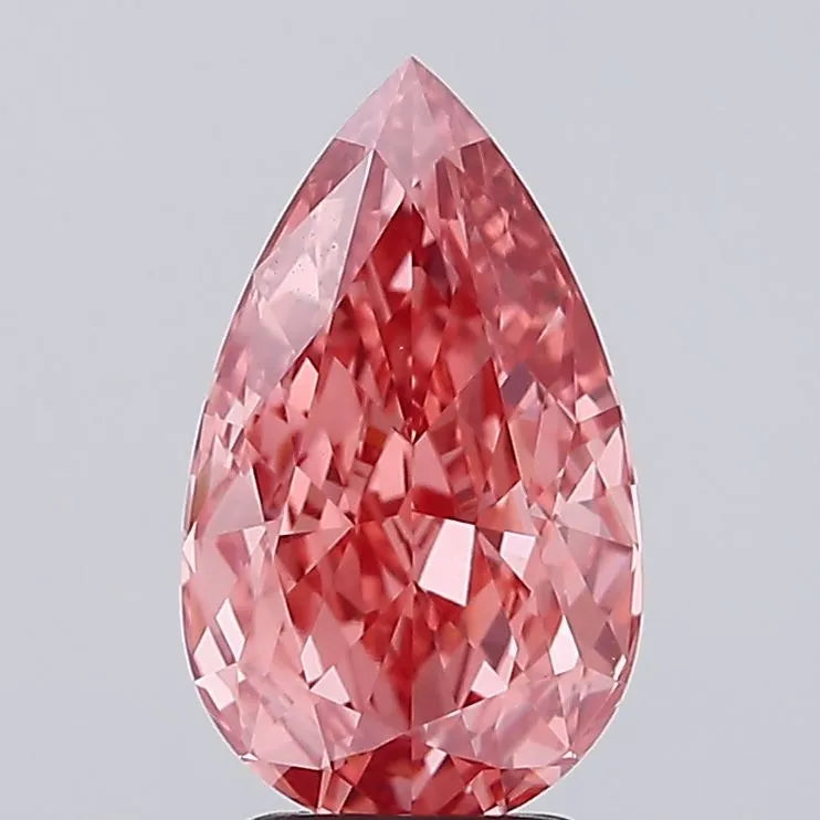 3.42ct Pear Lab Grown Diamond (Colour Fancy Vivid Pink, Clarity VVS2, IGI Certified)