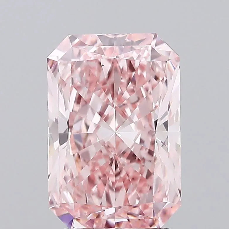 3.42ct Radiant Lab Grown Diamond (Colour Fancy Vivid Pink, Clarity VS1, IGI Certified)