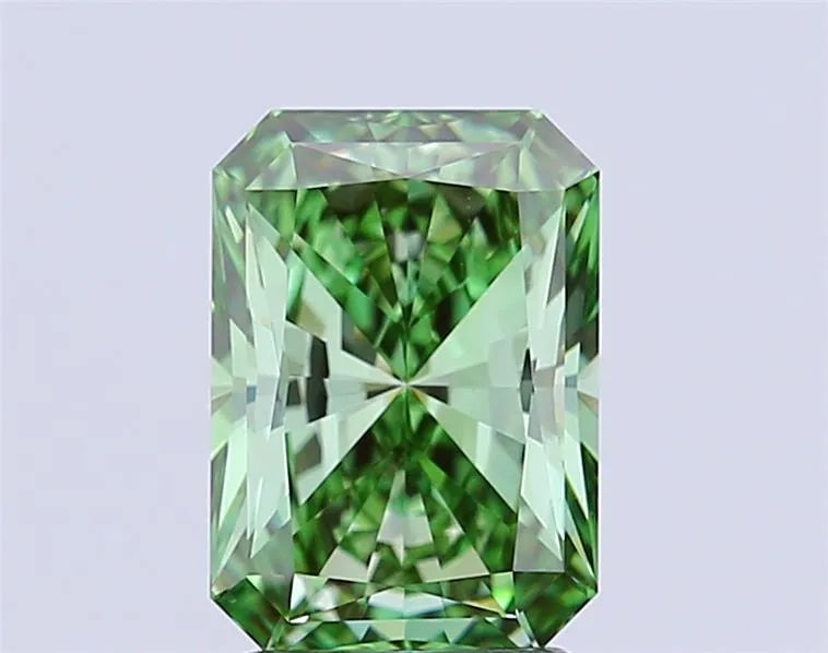 3.43ct Radiant Lab Grown Diamond (Colour Fancy Vivid Green, Clarity VVS2, IGI Certified)
