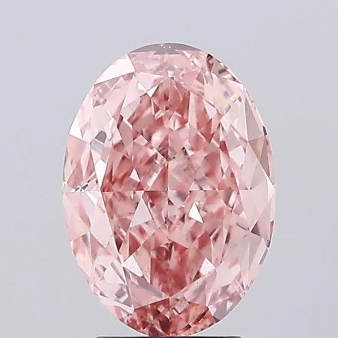 3.44ct Oval Lab Grown Diamond (Colour Fancy Vivid Pink, Clarity VS2, IGI Certified)