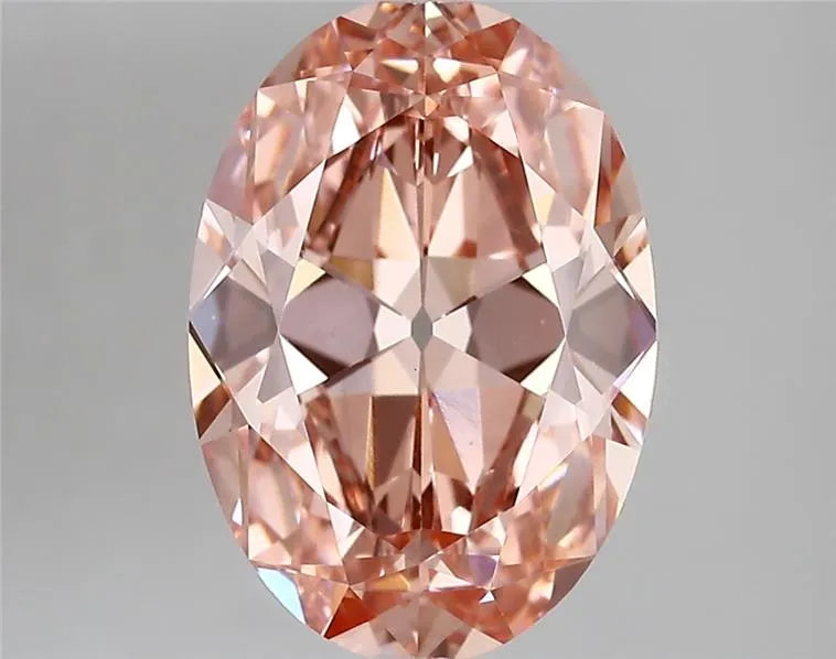 3.44ct Oval Lab Grown Diamond (Colour Fancy Vivid Pink, Clarity VVS2, IGI Certified)