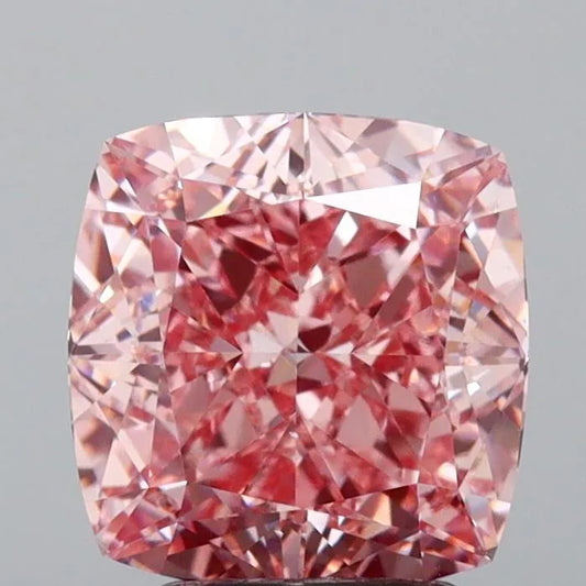 3.45ct Cushion modified Lab Grown Diamond (Colour Fancy Vivid Pink, Clarity VS2, IGI Certified)
