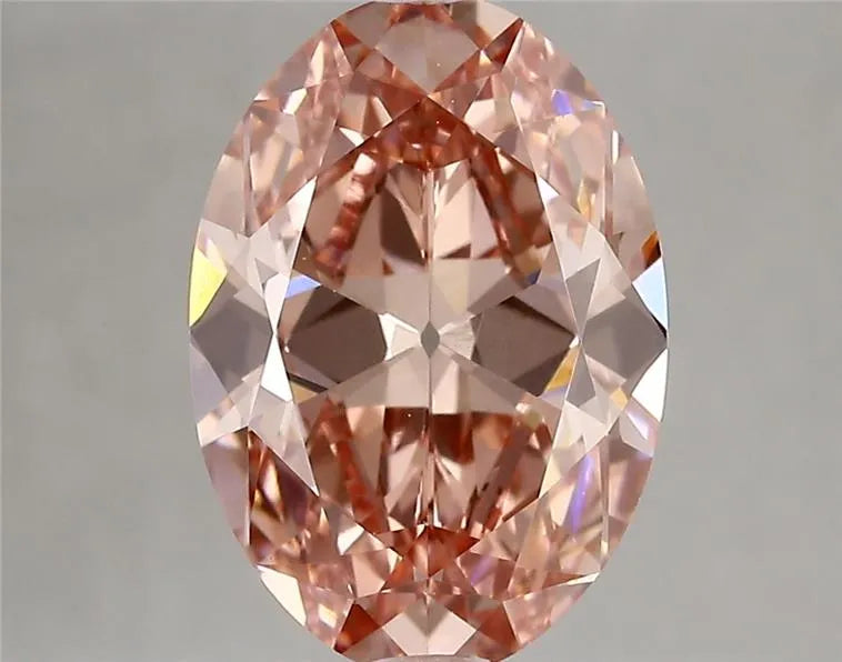 3.45ct Oval Lab Grown Diamond (Colour Fancy Vivid Pink, Clarity VVS2, IGI Certified)